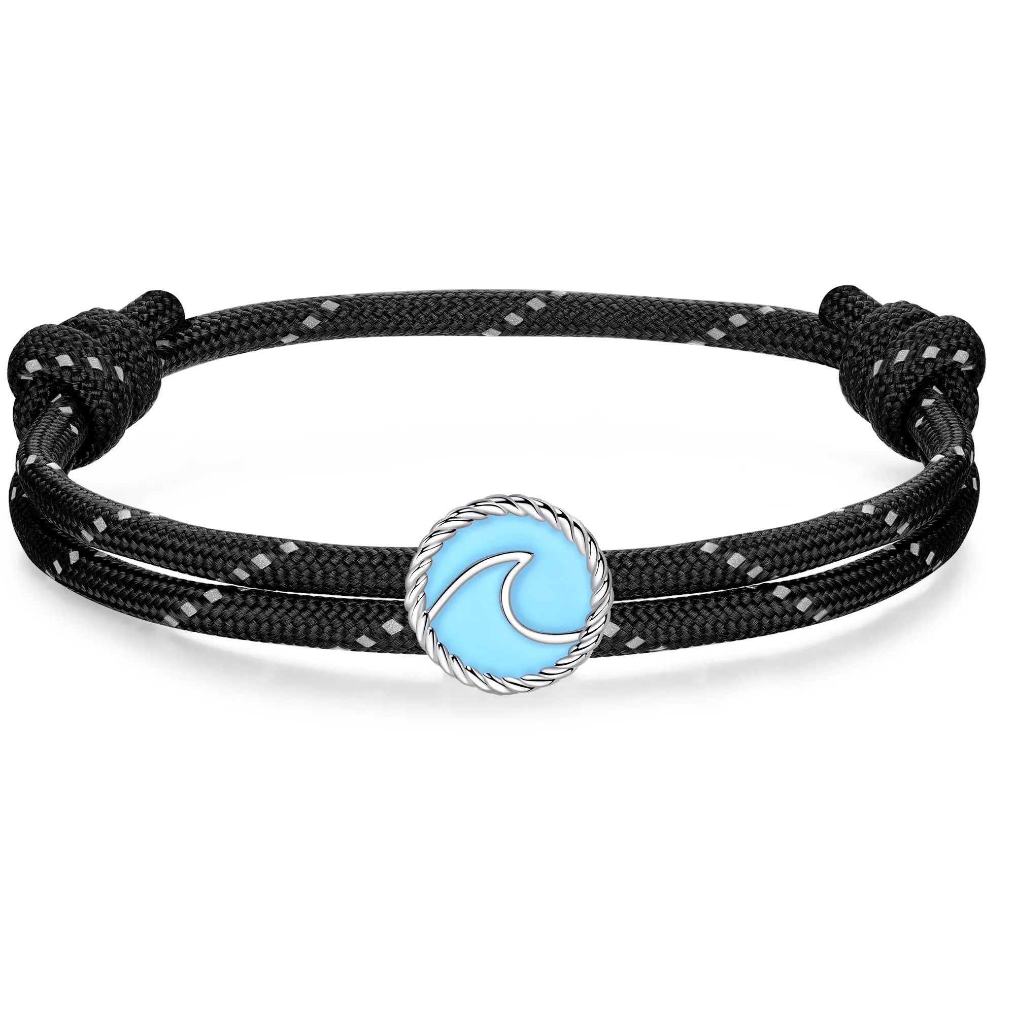 Wave Paracord Bracelet, Black