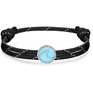Wave Paracord Bracelet, Black