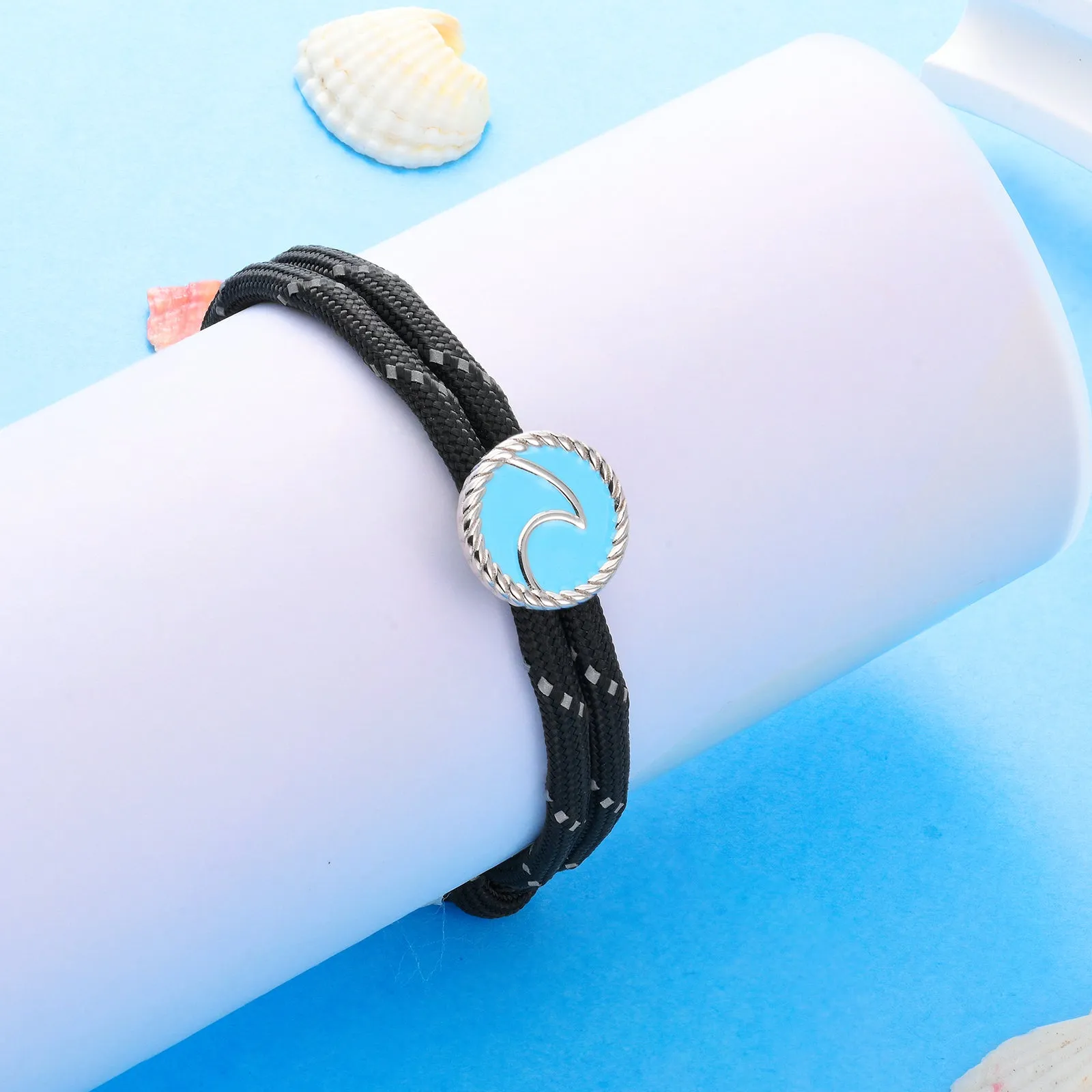 Wave Paracord Bracelet, Black