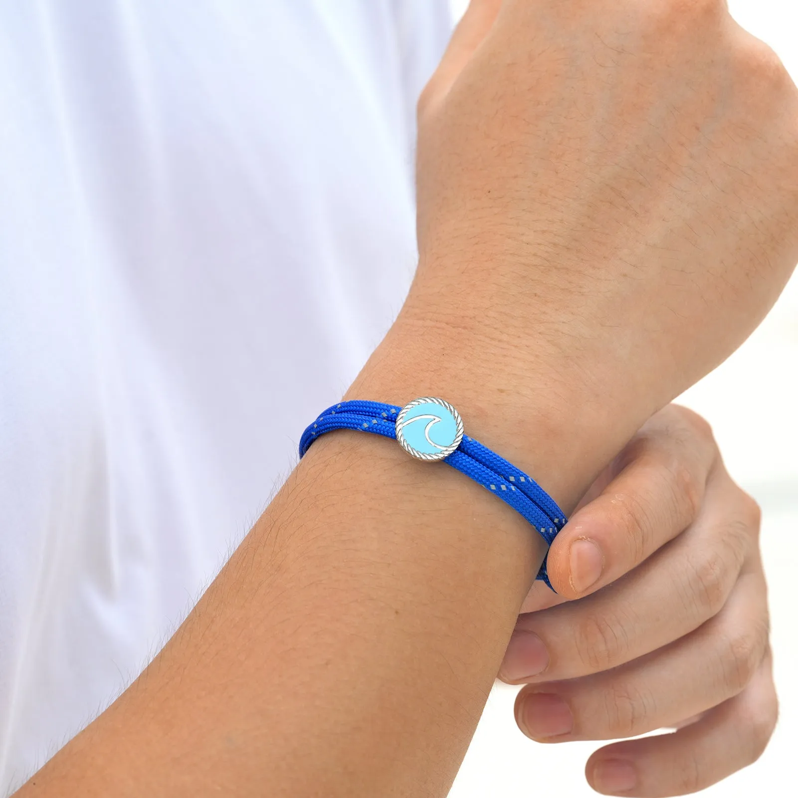 Wave Paracord Bracelet, Blue