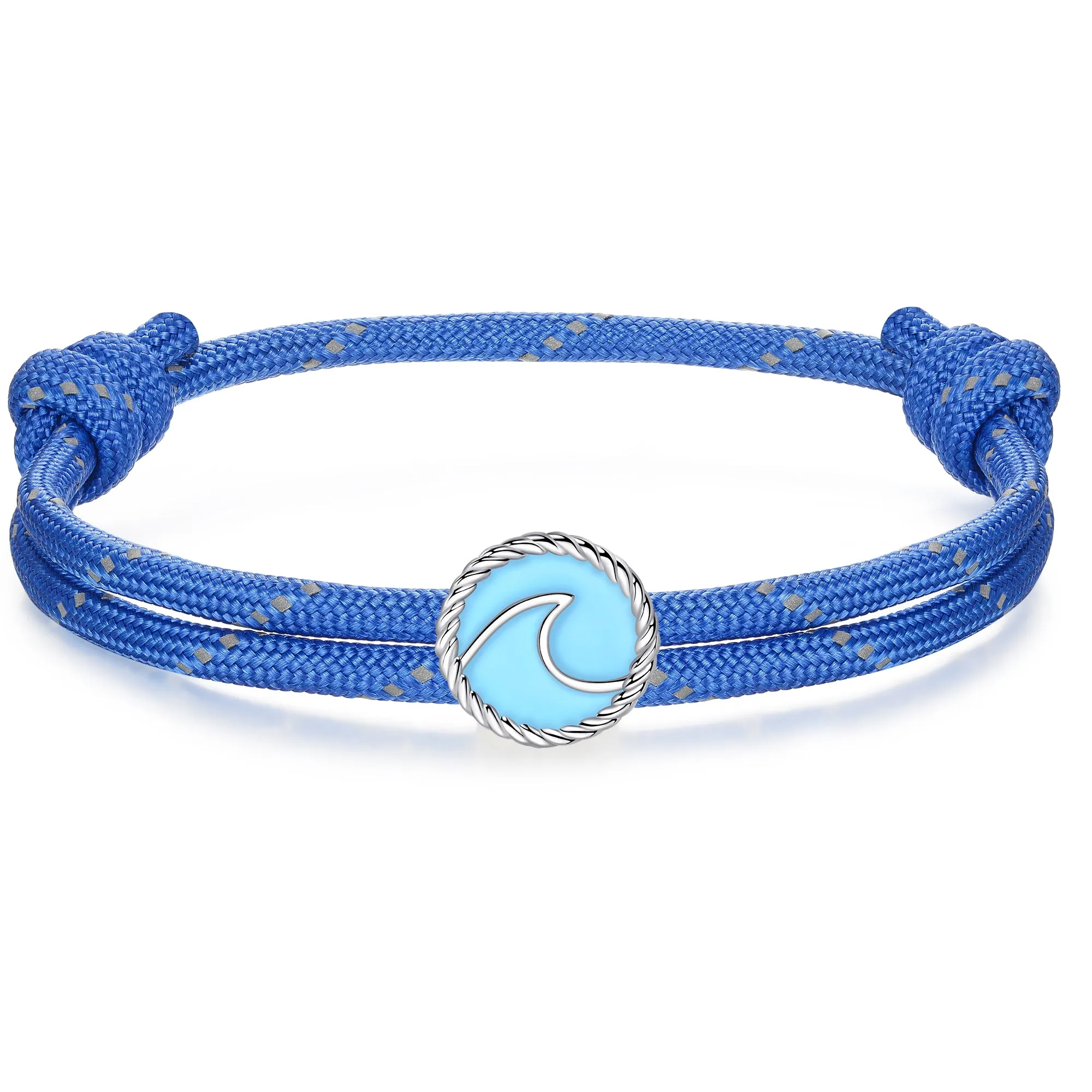 Wave Paracord Bracelet, Blue
