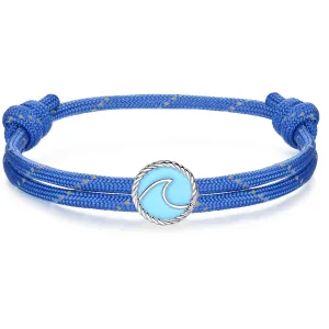 Wave Paracord Bracelet, Blue