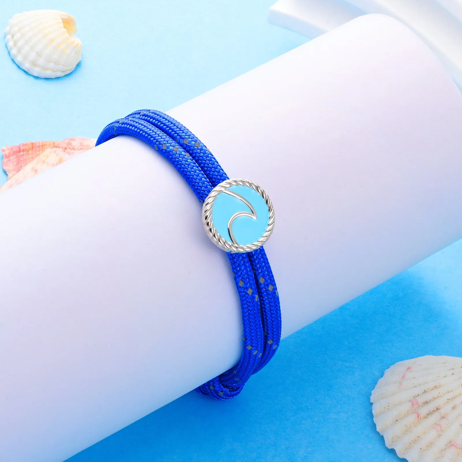 Wave Paracord Bracelet, Blue