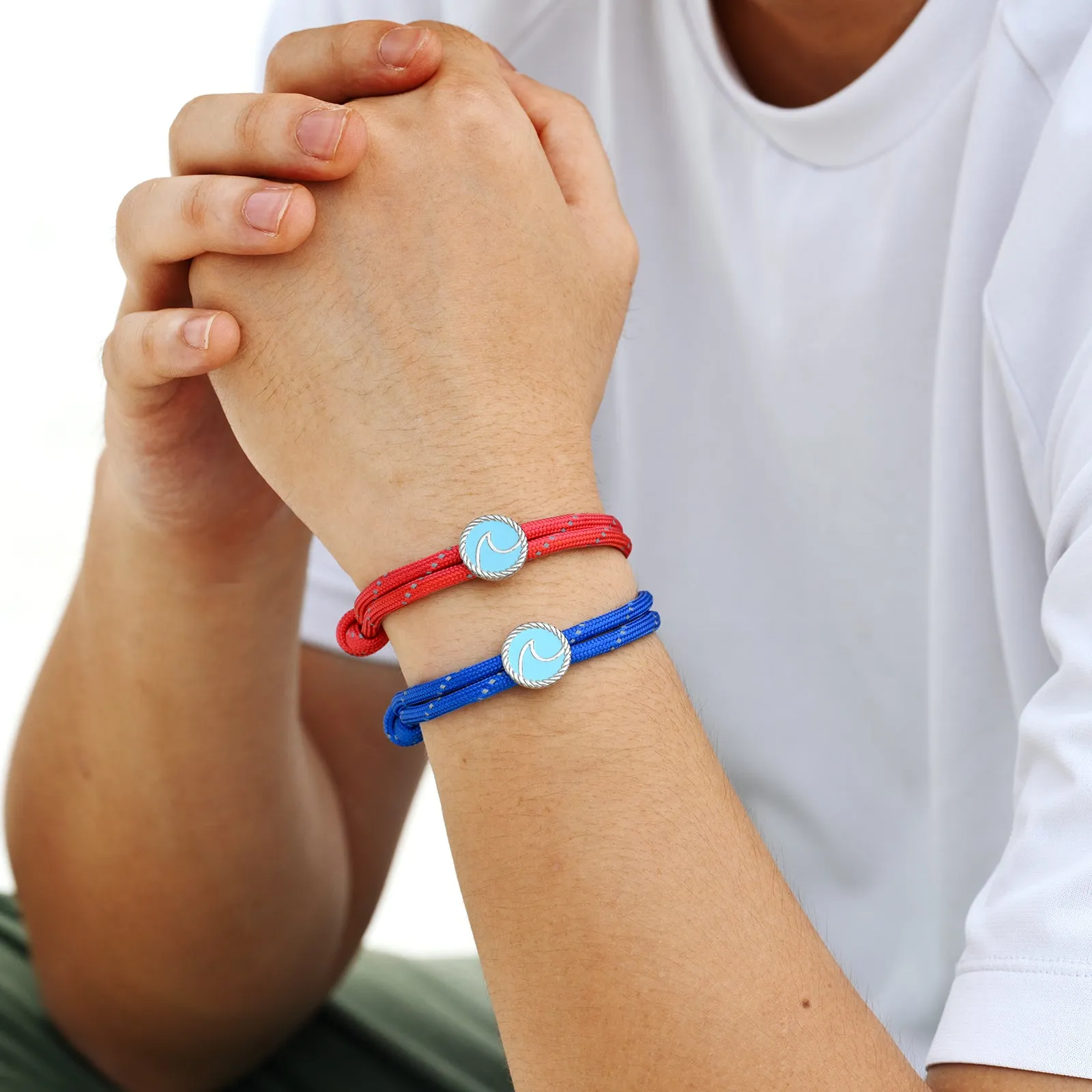 Wave Paracord Bracelet, Blue