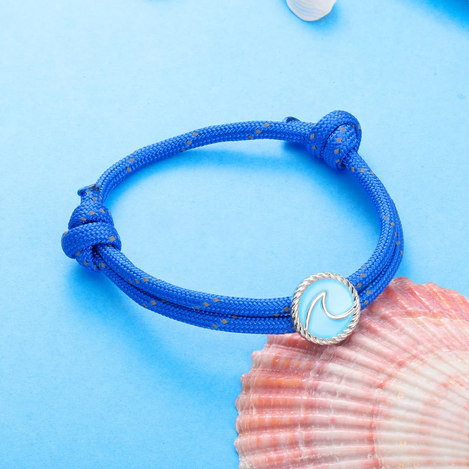 Wave Paracord Bracelet, Blue