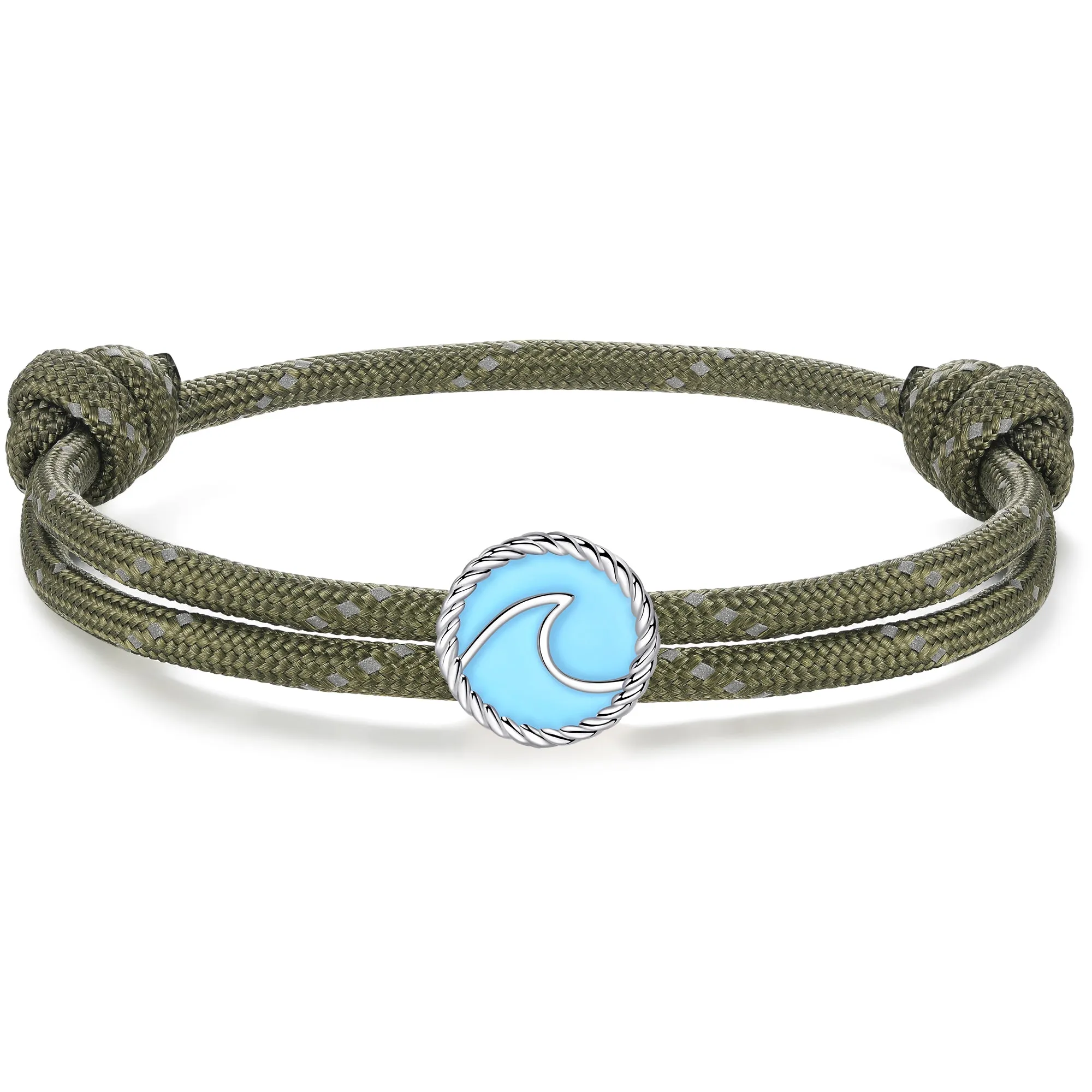 Wave Paracord Bracelet, Green