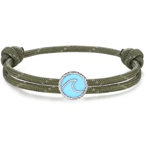 Wave Paracord Bracelet, Green