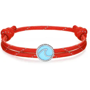 Wave Paracord Bracelet, Red