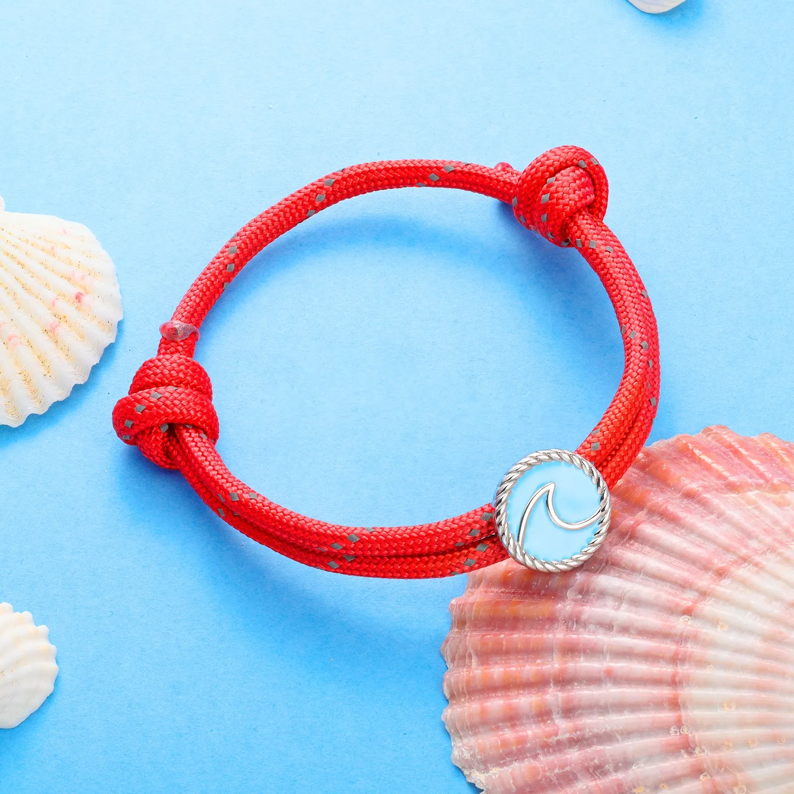 Wave Paracord Bracelet, Red