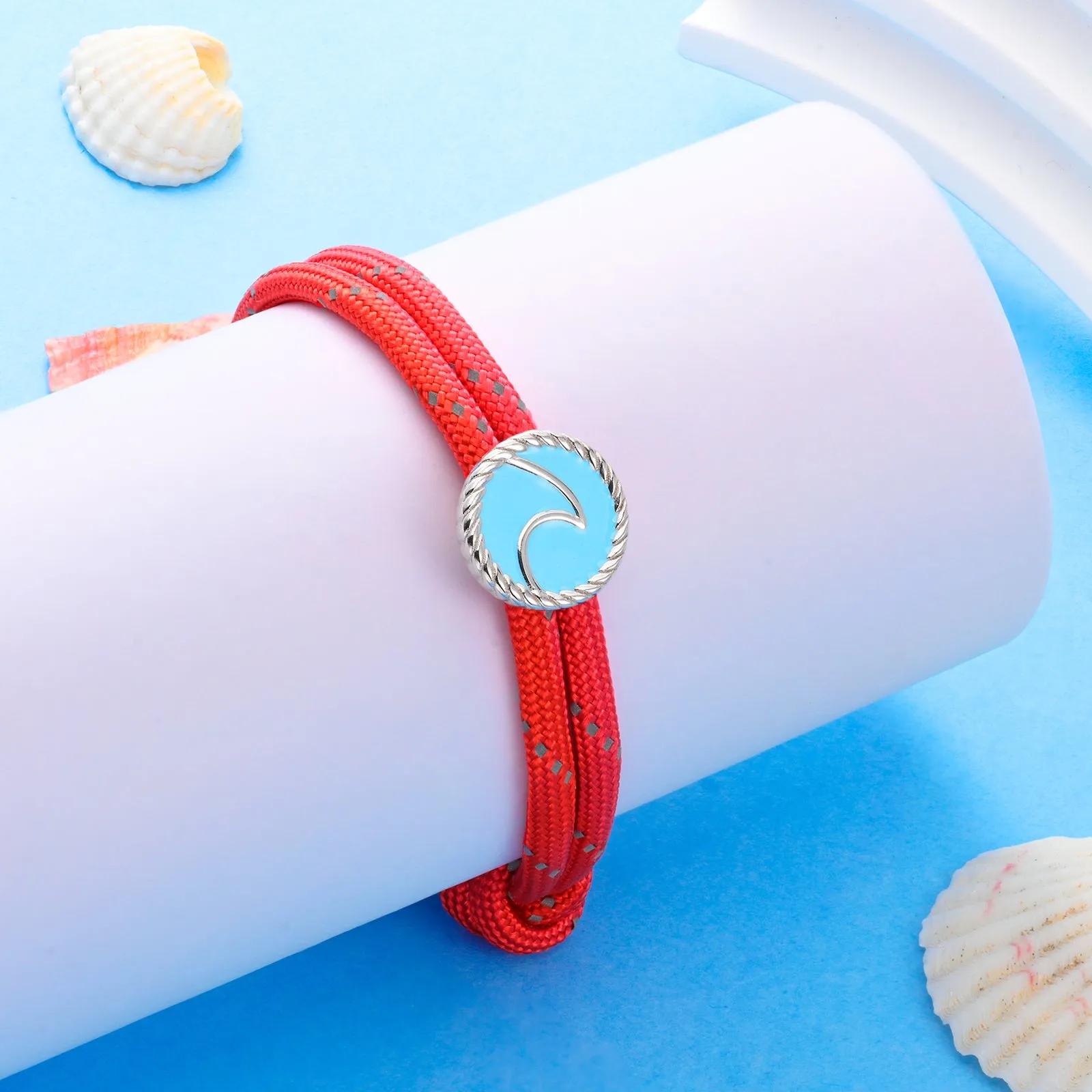 Wave Paracord Bracelet, Red