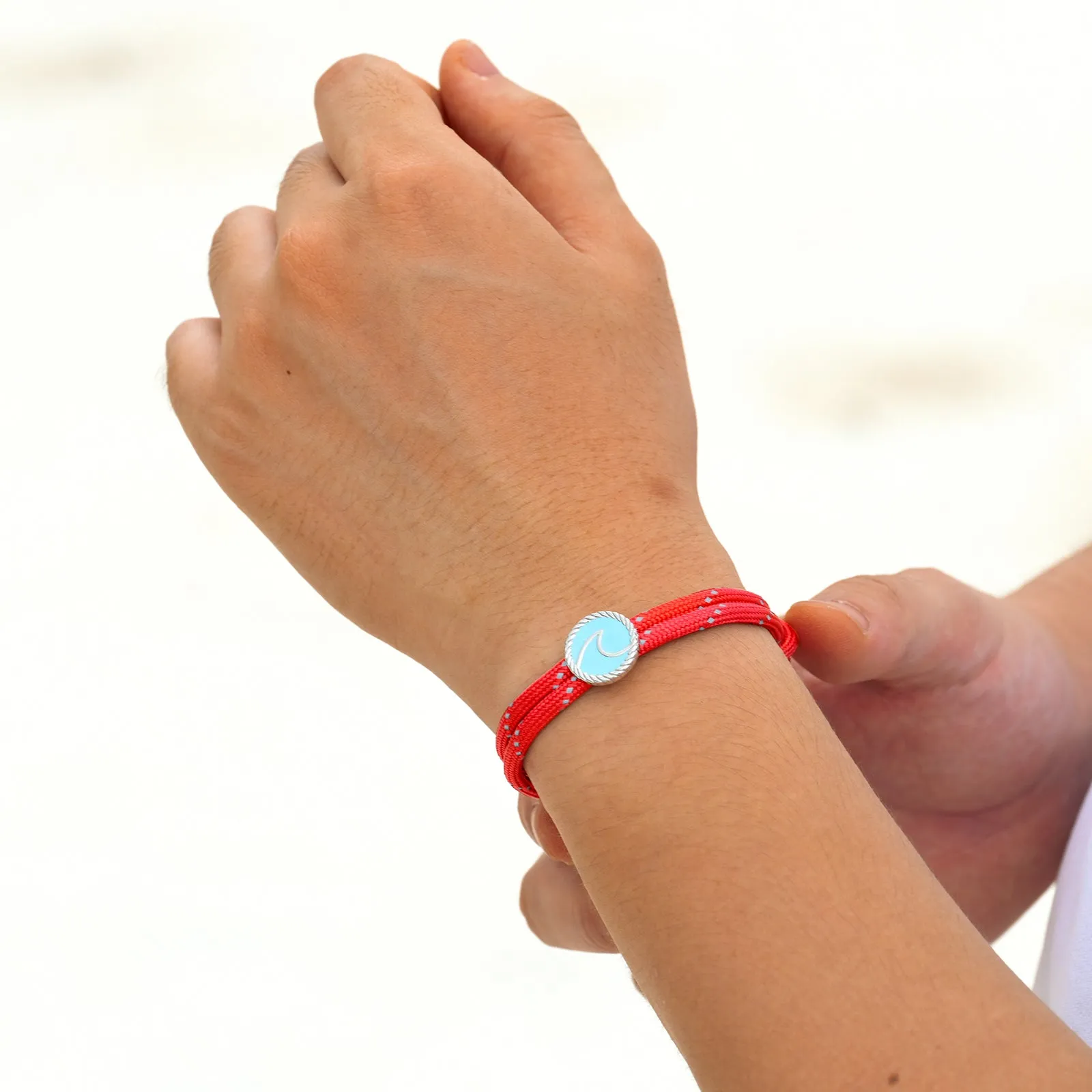 Wave Paracord Bracelet, Red