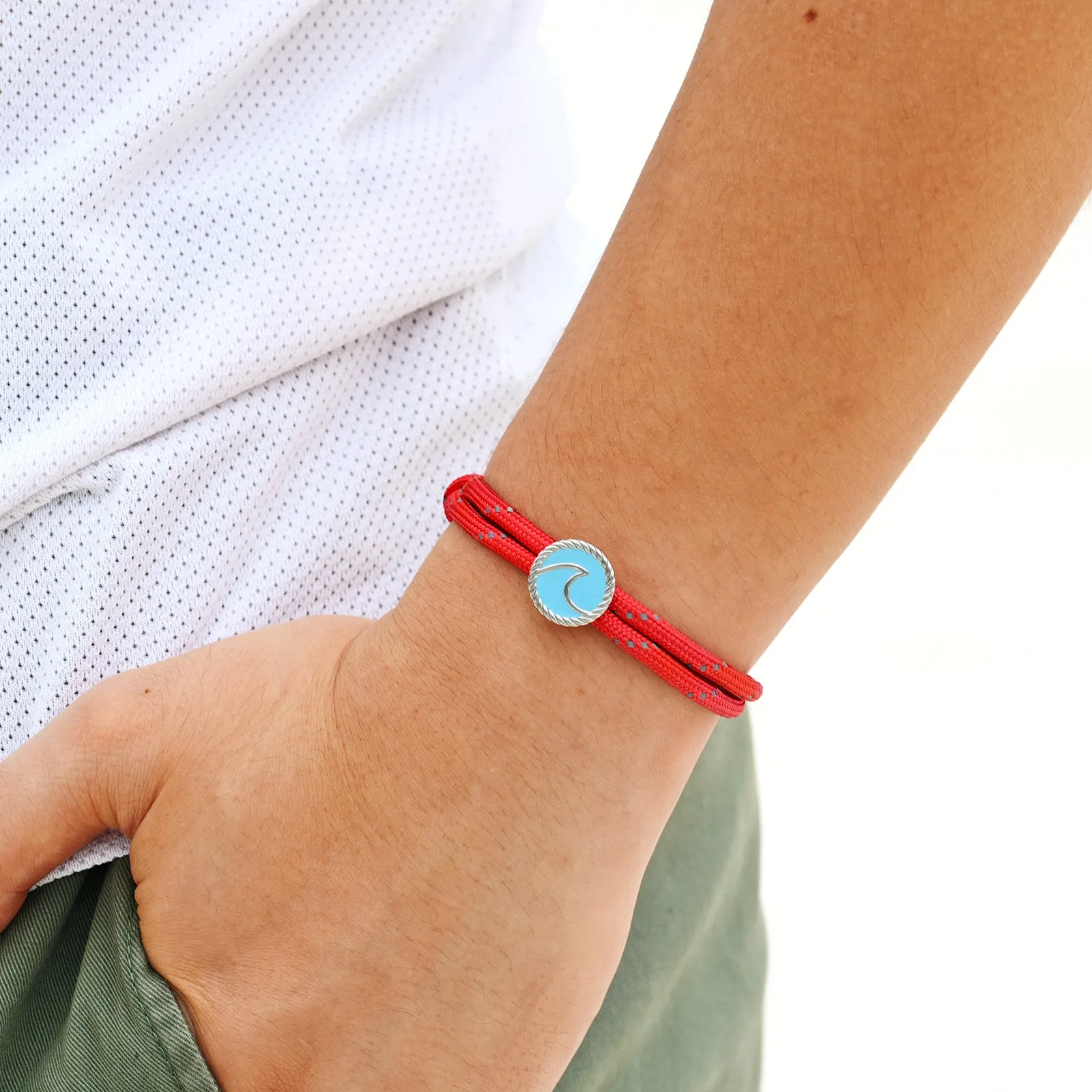 Wave Paracord Bracelet, Red