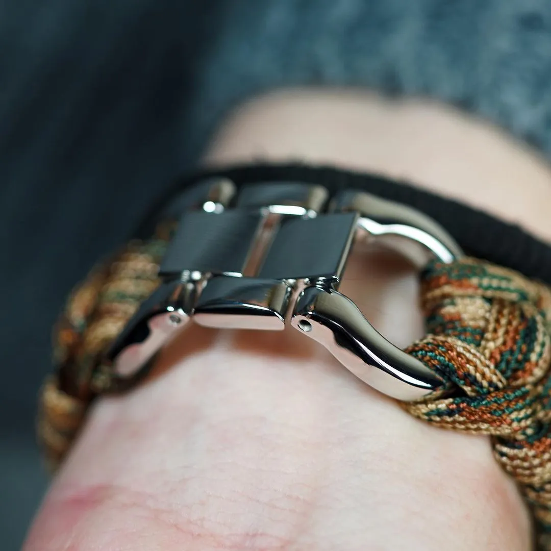 Wearlizer Paracord Watch Band Men Handcrafted Braided Paracord Sport Replacement Strap with Stainless Steel Buckle
