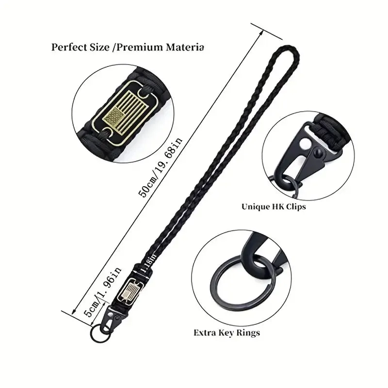 Wild West Stars & Stripes Paracord: Multi-Use Lanyard