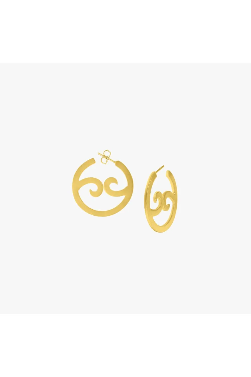 YIN YANG WAVE HOOPS - SMALL - GOLD TONE